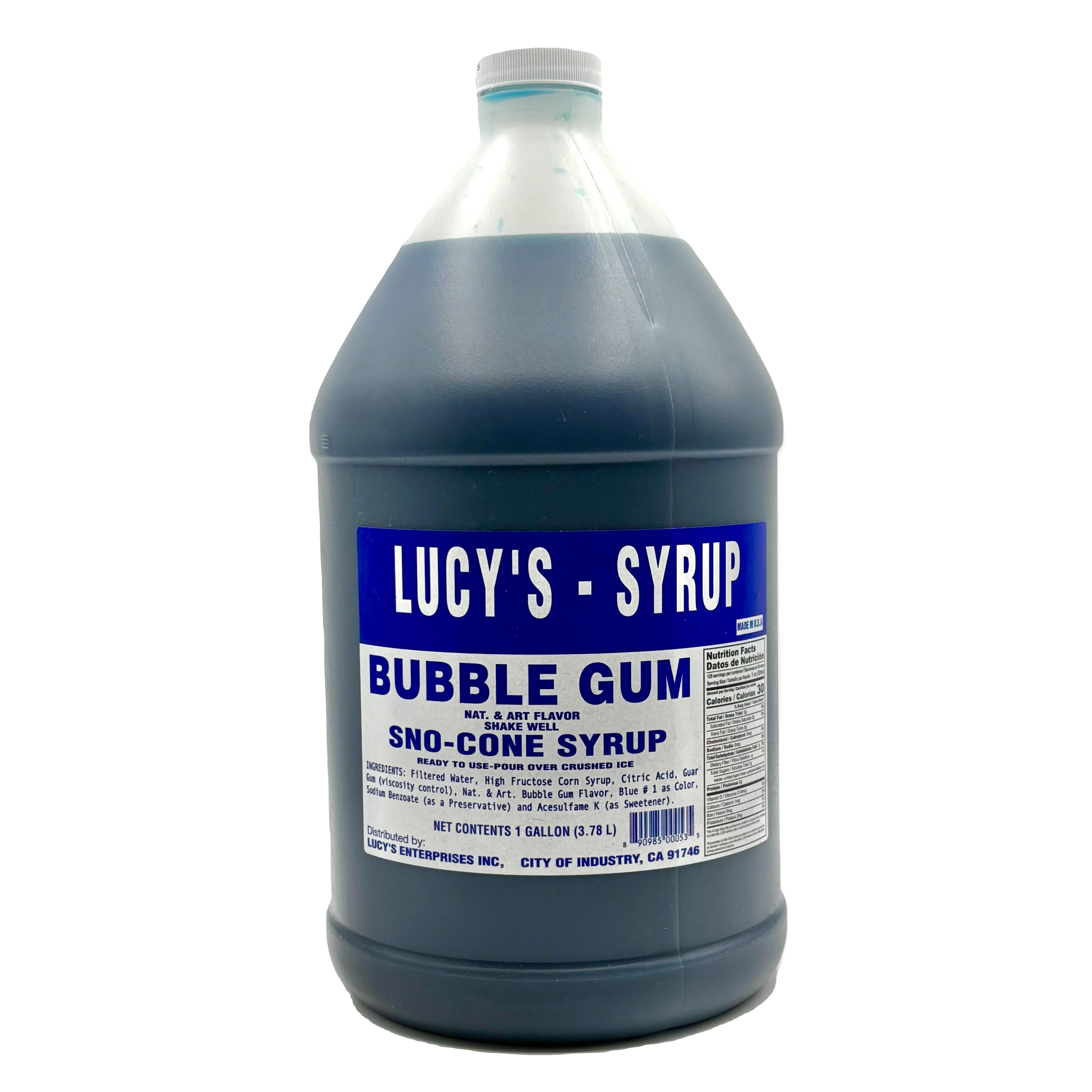 Lucy's Snow Cone Syrup Bubble Gum | 128oz, Bottle - Image 8